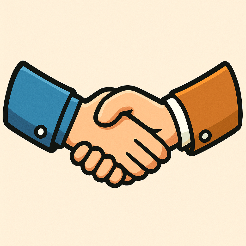 handshaking cartoon just arms