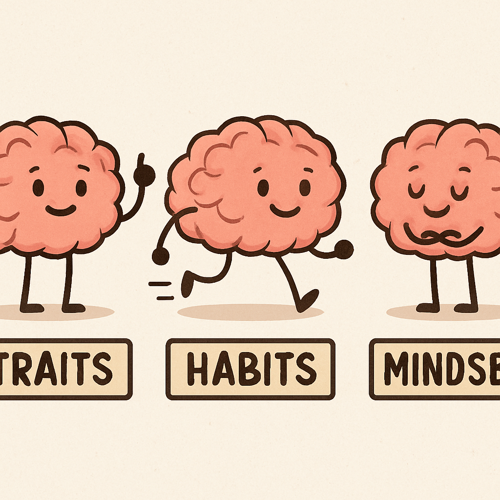 make a picture that shows traits habits and mindset animated-1