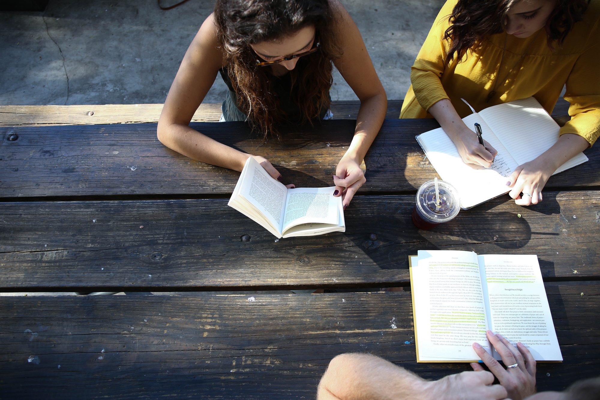 A group studying A group studying