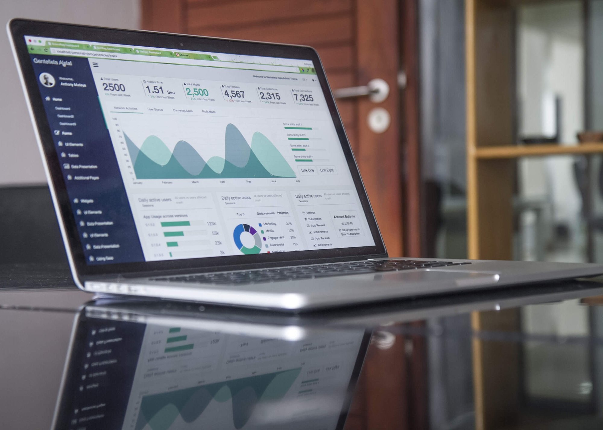 Financial data on a laptop Financial data on a laptop
